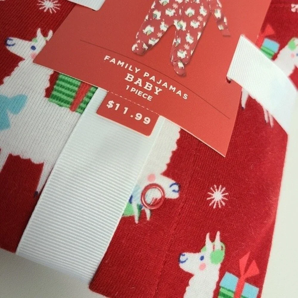 NWT Wondershop Family Baby Llama One-Piece Christmas Pajama 3-6M
